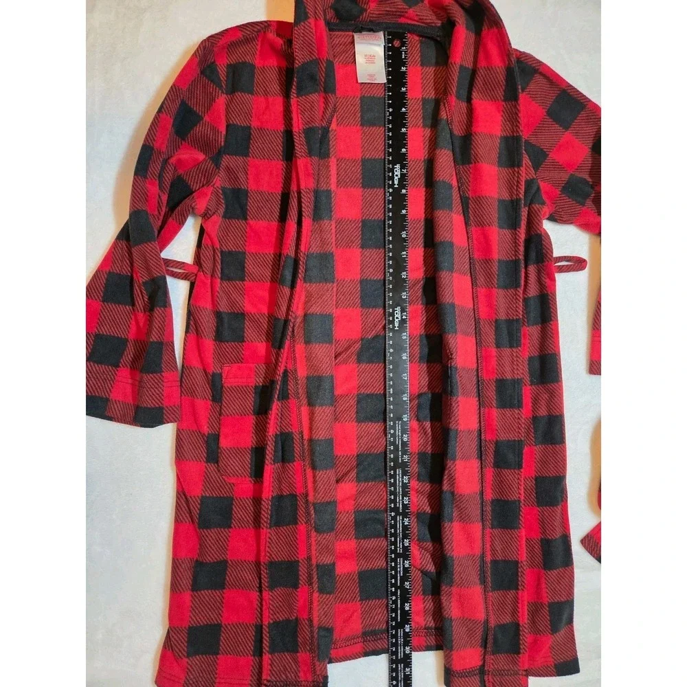 276 WonderShop UNI Size 10 Red Black Buffalo Plaid Fleece Coat Jacket